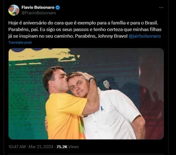 Imagem ilustrativa da imagem Niver de Bolsonaro: ex-presida recebe felicitações nas redes sociais