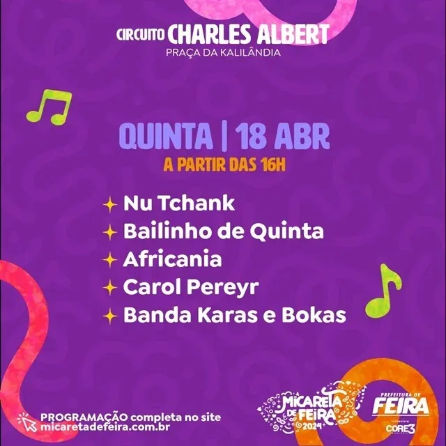 Imagem ilustrativa da imagem Prefeitura de Feira divulga programação completa da Micareta 2024