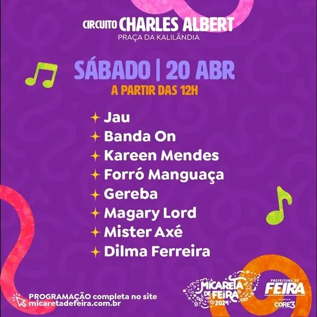 Imagem ilustrativa da imagem Prefeitura de Feira divulga programação completa da Micareta 2024