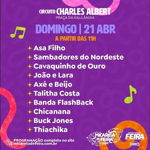 Imagem ilustrativa da imagem Prefeitura de Feira divulga programação completa da Micareta 2024