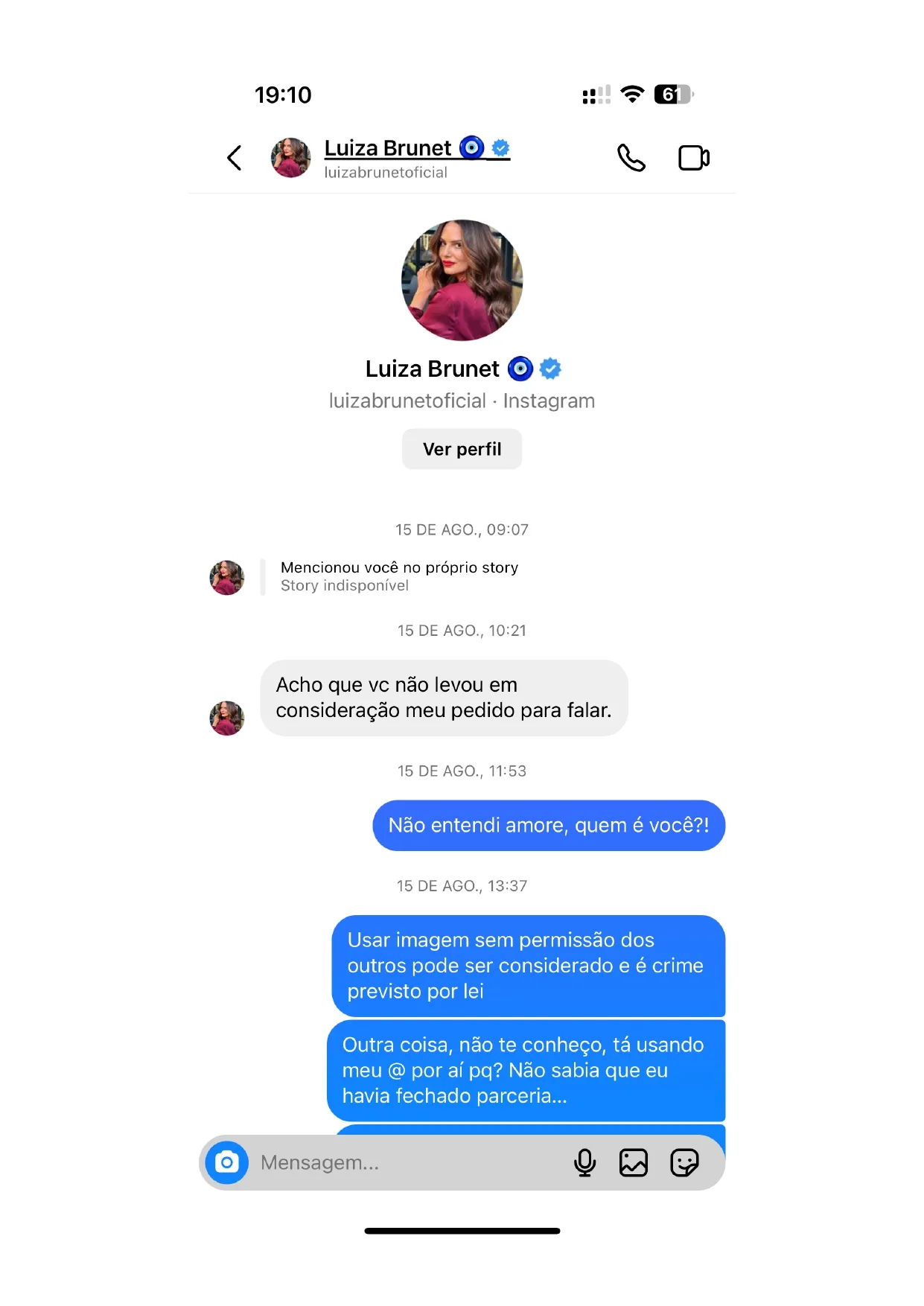 Conversa entre Emerson e Luiza Brunet