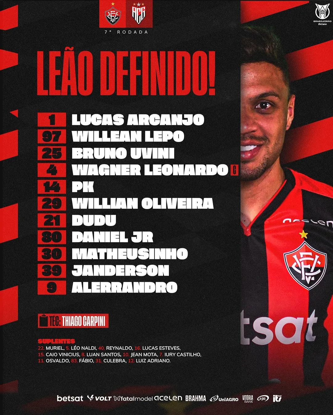 Daniel Jr. é o principal destaque entre os titulares