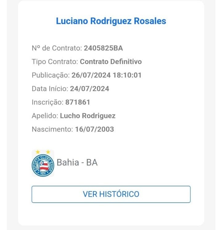 Imagem ilustrativa da imagem Bidou! Lucho Rodríguez é regularizado no BID e pode estrear pelo Bahia