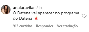 Comentários foram feitos em publicações sobre o ocorrido