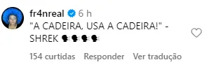 Comentários foram feitos em publicações sobre o ocorrido