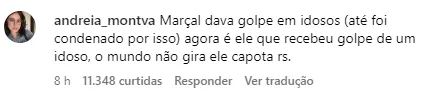 Comentários foram feitos em publicações sobre o ocorrido