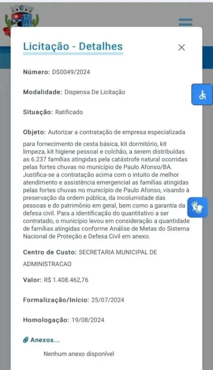 Imagem ilustrativa da imagem Prefeito de Paulo Afonso anuncia ajuda seis meses após estragos