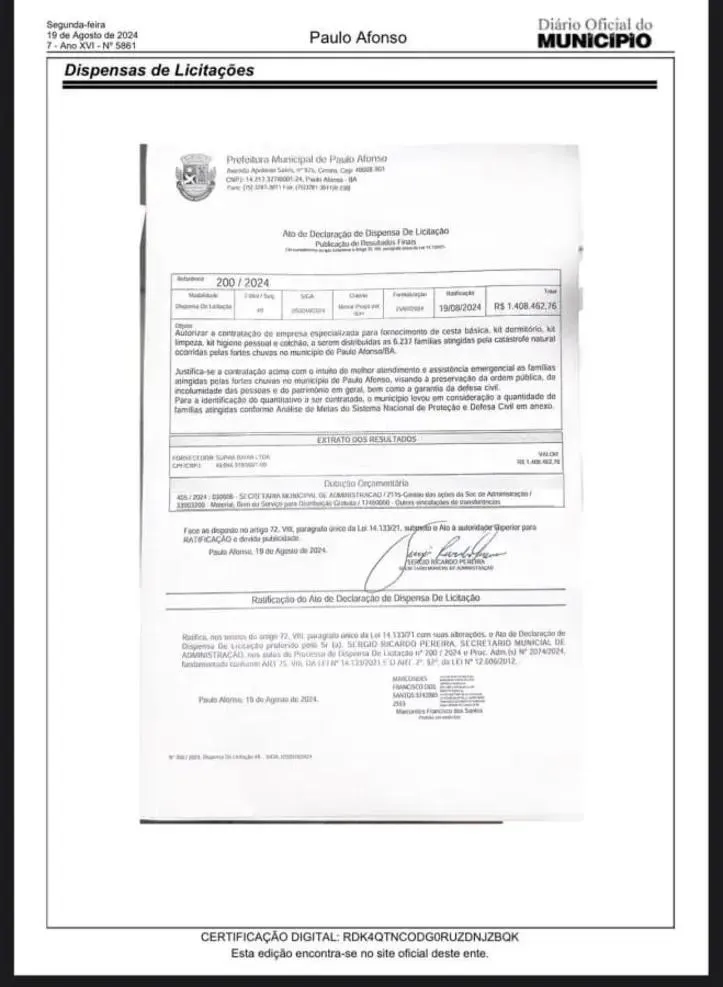 Imagem ilustrativa da imagem Prefeito de Paulo Afonso anuncia ajuda seis meses após estragos