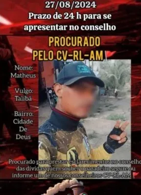 Matheus, conhecido pelo vulgo “Talibã”, foi exposto e ordenado a se explicar ao "conselho"