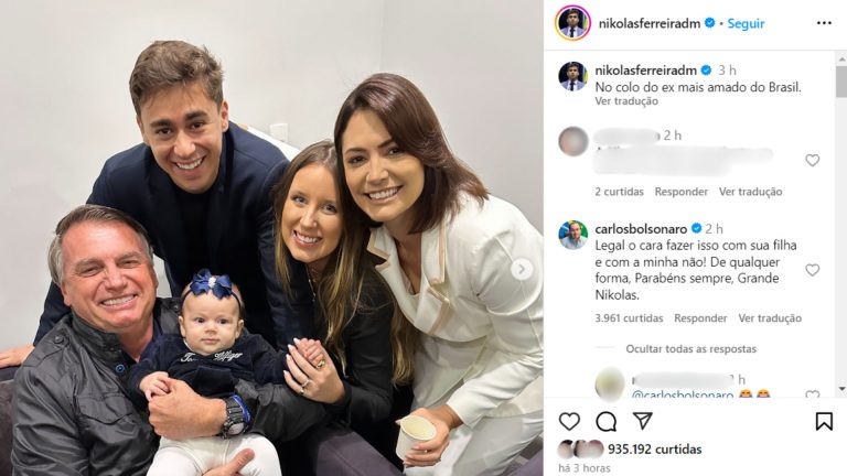 Imagem ilustrativa da imagem Vixe! Foto causa 'treta pesada' na família Bolsonaro