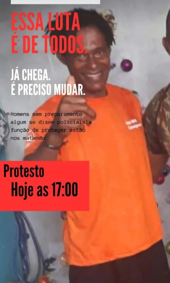 Convocação para o protesto após a morte de José Jorge