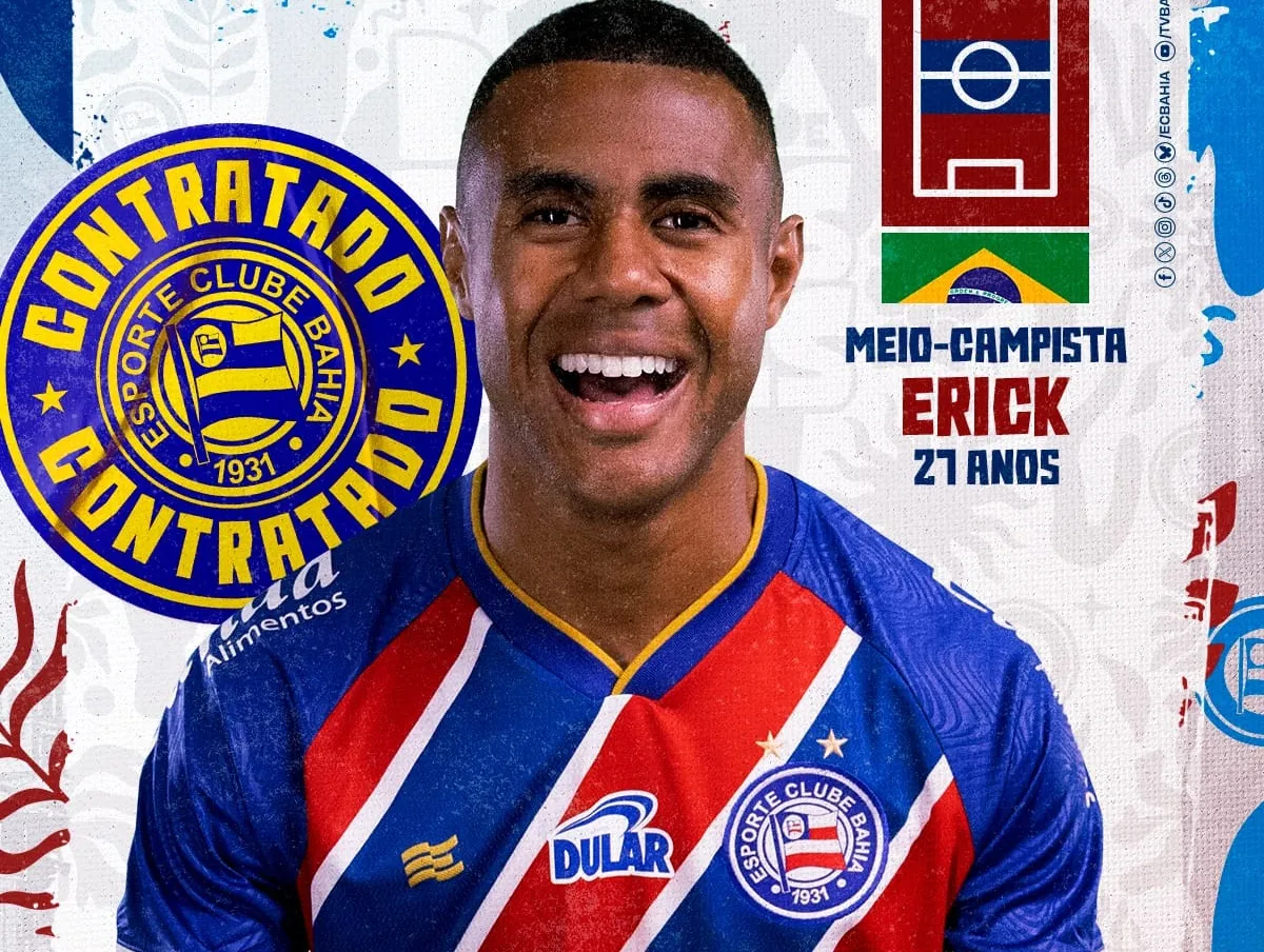 Erick é anunciado oficialmente pelo Bahia