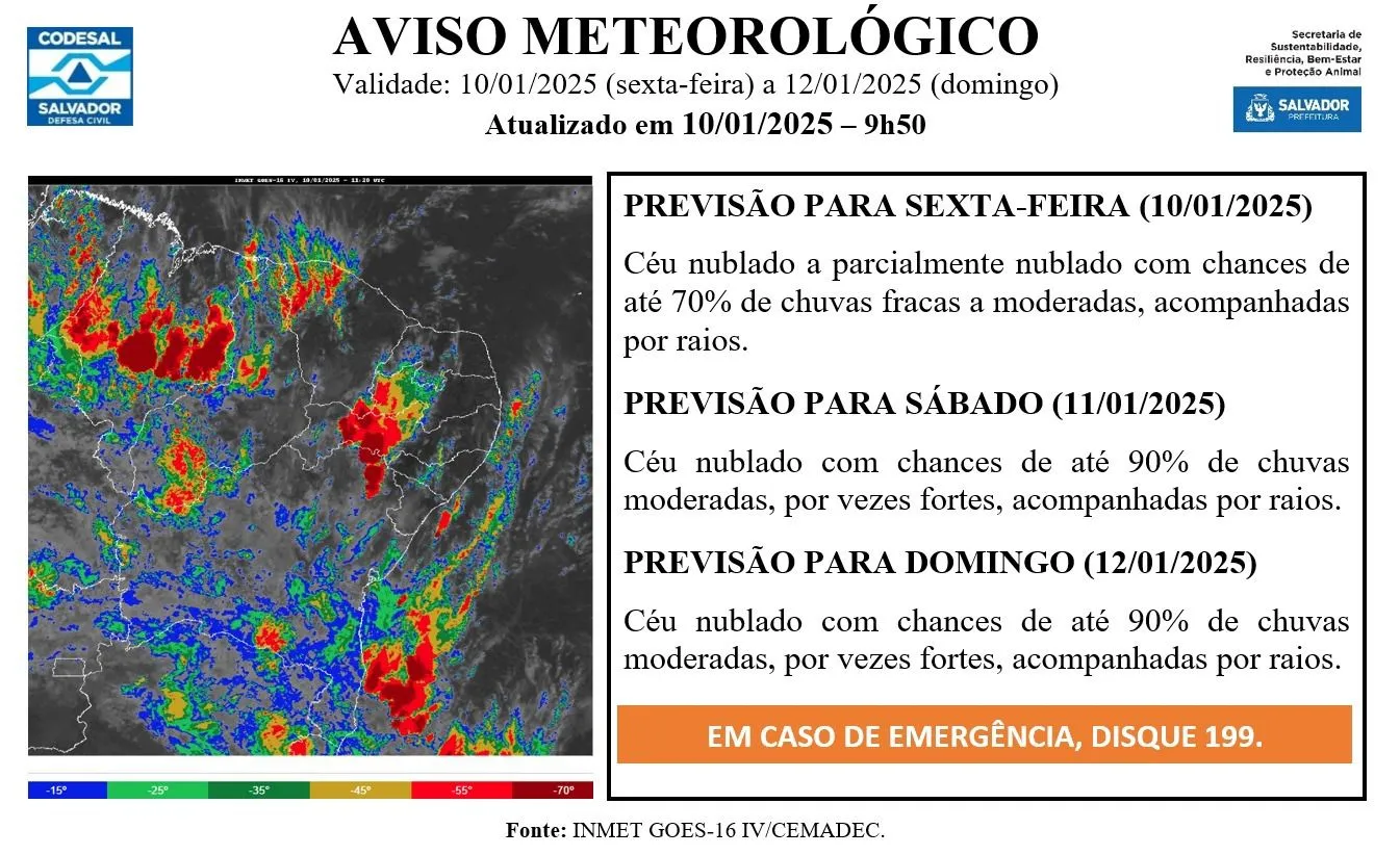 Imagem ilustrativa da imagem 'Cacau' deixa estragos no litoral baiano e chega a Salvador