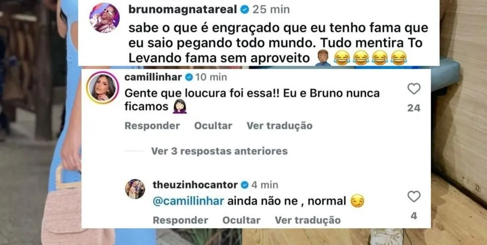 Bruno Magnata e Camillinha Nascimento negaram romance entre eles