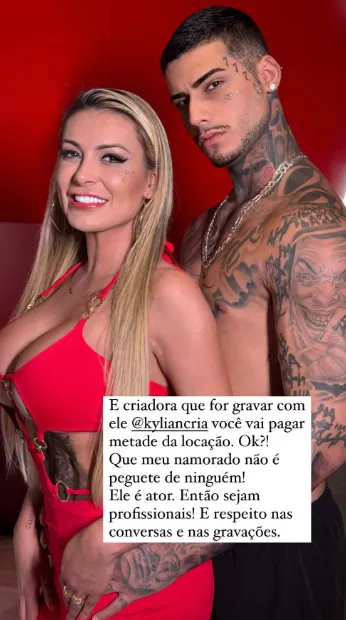 Imagem ilustrativa da imagem Enciumada, Andressa Urach coloca 'rédea curta' em novo namorado