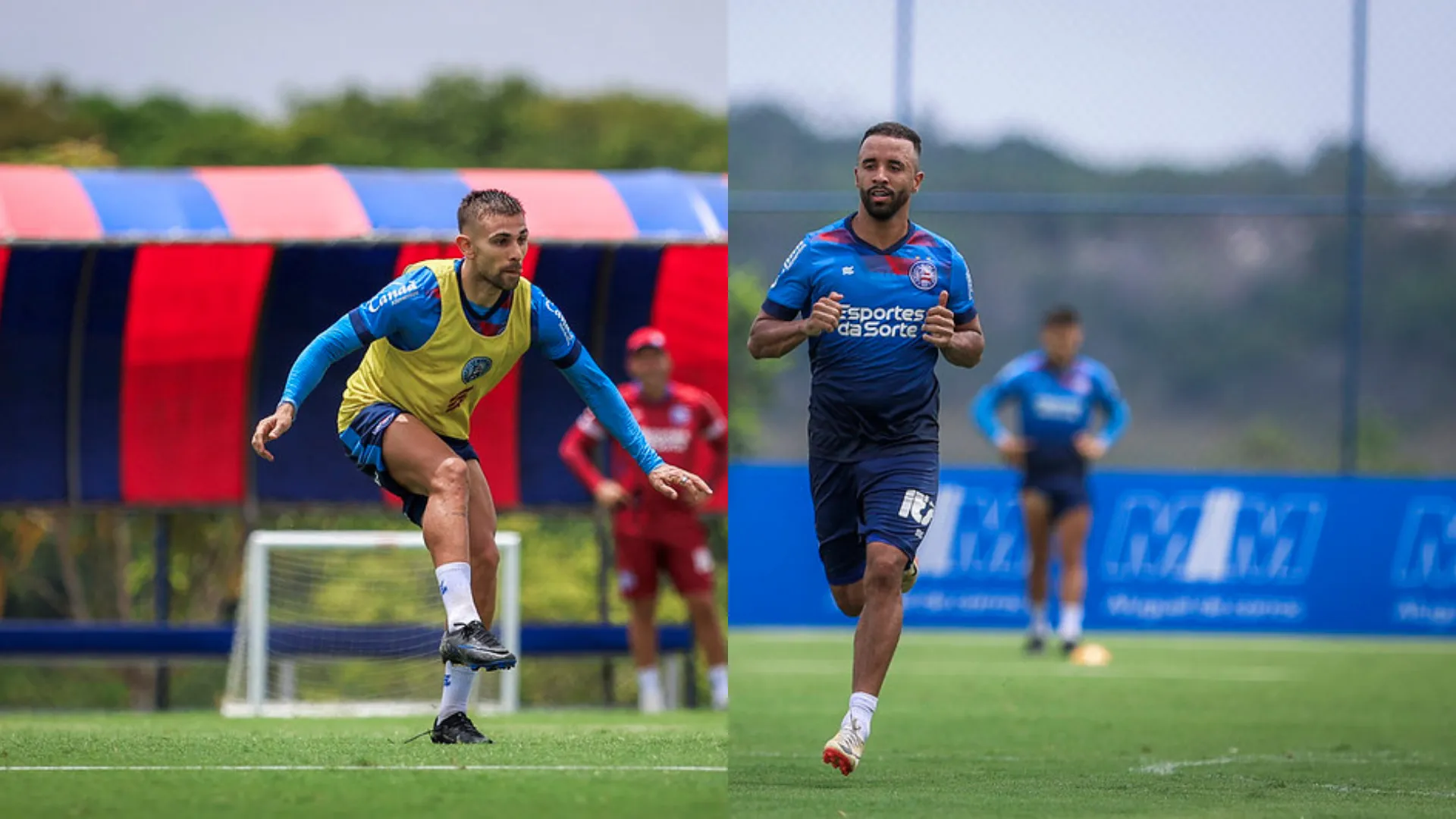 Acevedo e Caio Alexandre em treino pelo Bahia