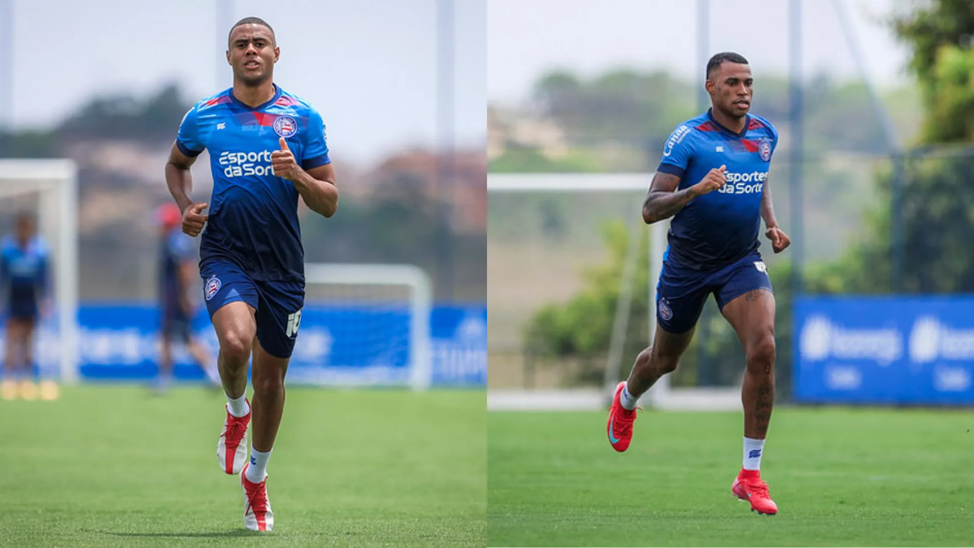 Erick e Jean Lucas em treino pelo Bahia