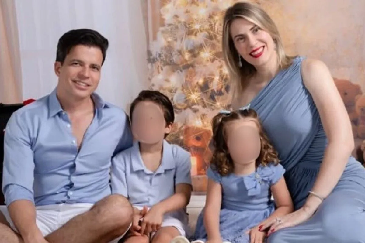 Mireylle Fries, de 41 anos, e sua família