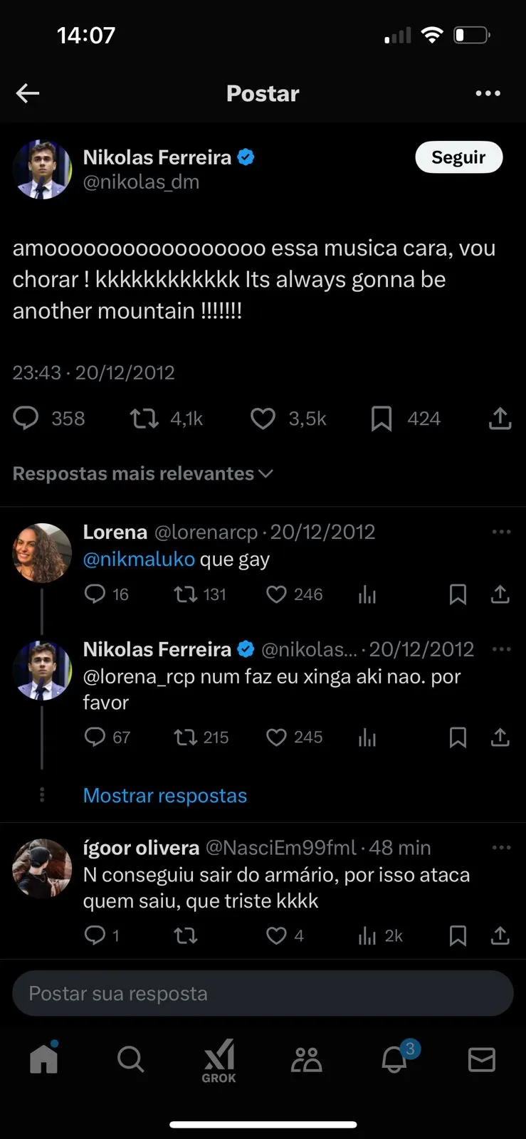 Imagem ilustrativa da imagem Nikolas Ferreira tem tweets antigos desenterrados e vira meme