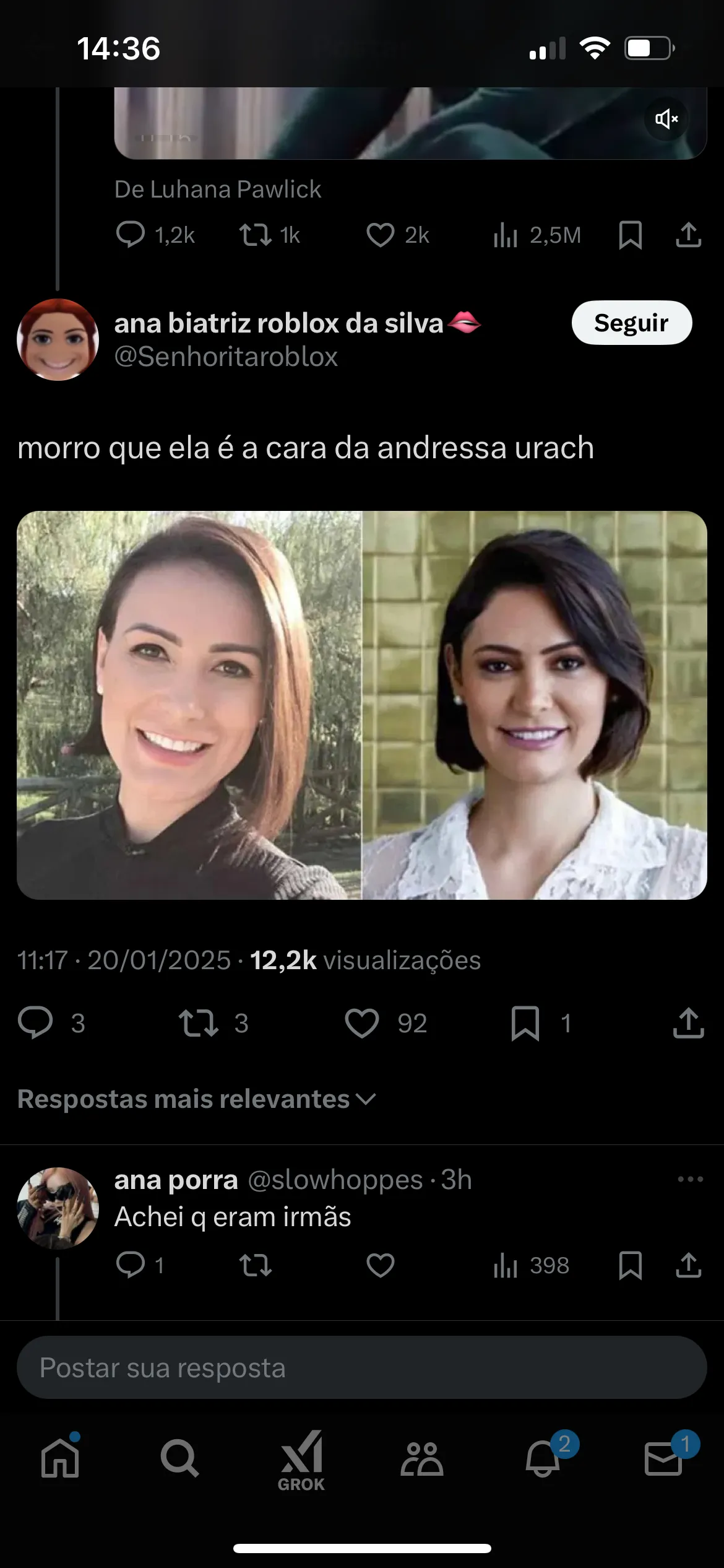 Imagem ilustrativa da imagem Parece? Internet compara Michelle Bolsonaro com Andressa Urach