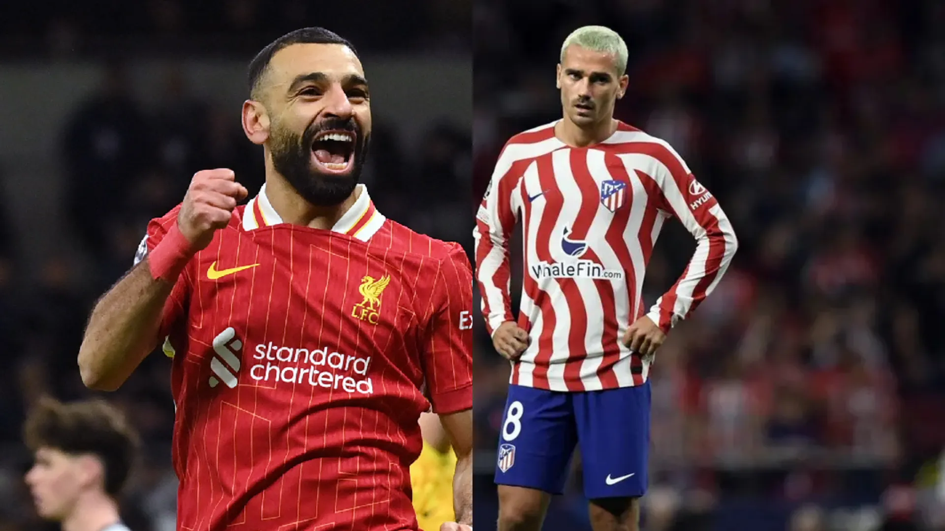 Mohamed Salah (Liverpool) e Antoine Griezmann (Atlético de Madrid)