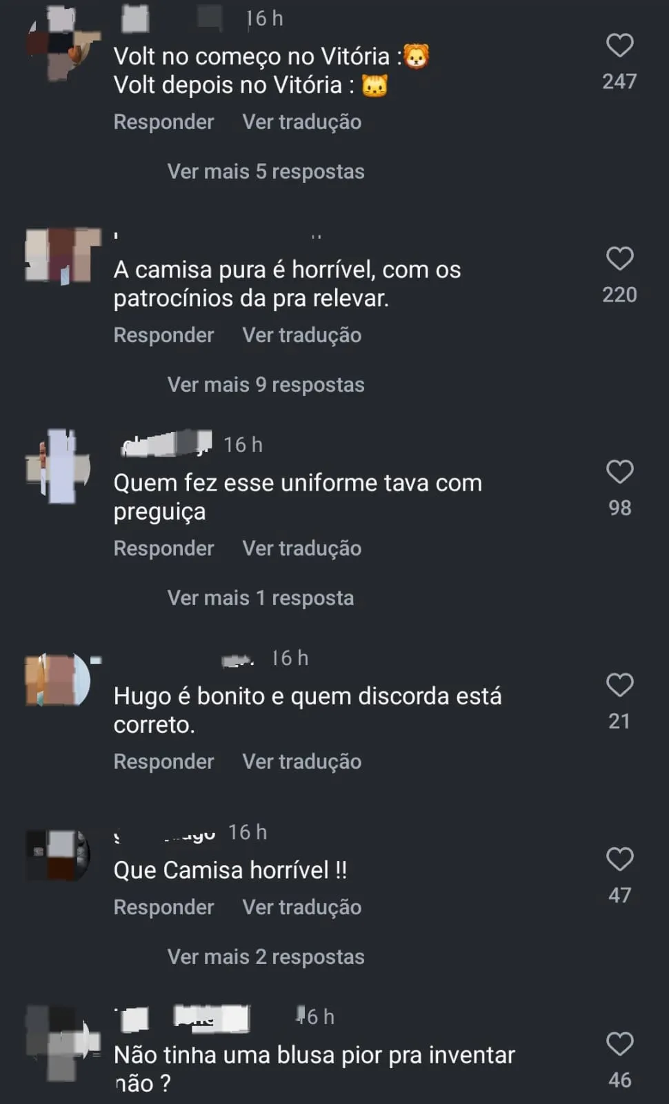 Comentários da torcida do Leão