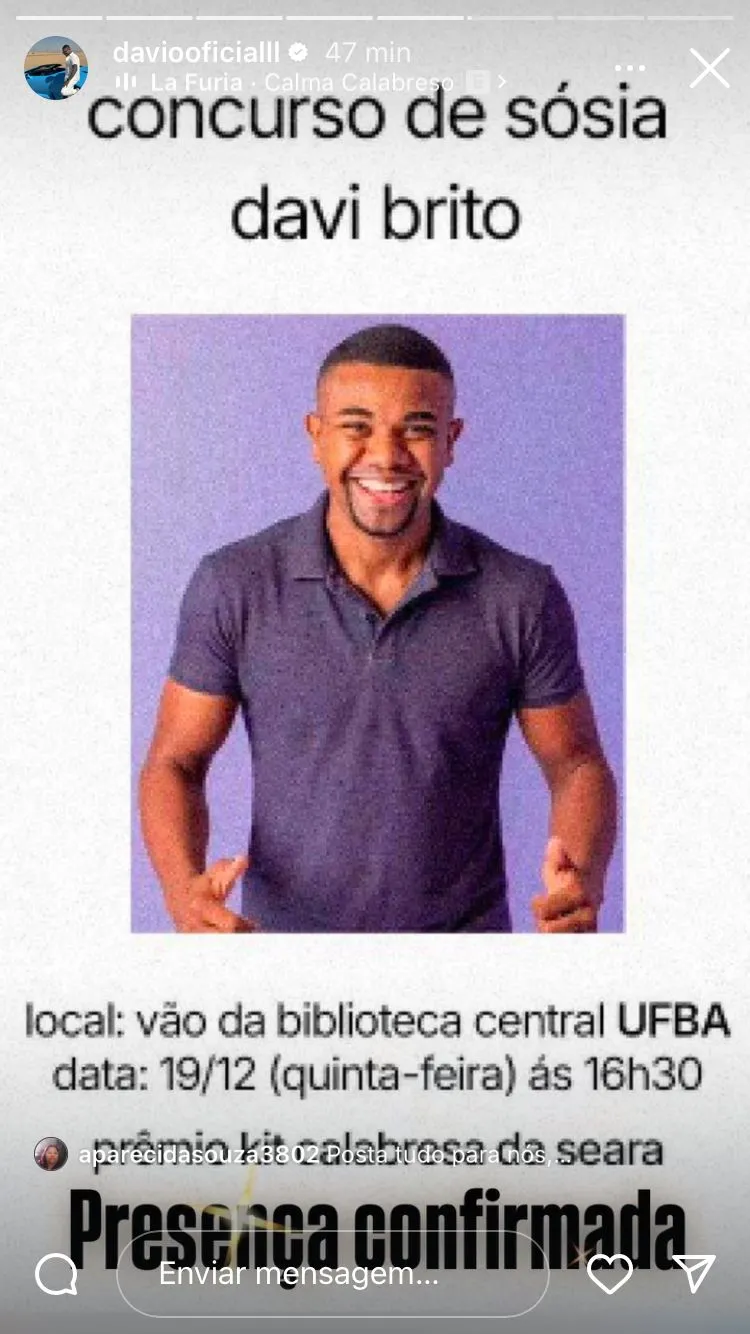 Davi chegou a confirmar presença