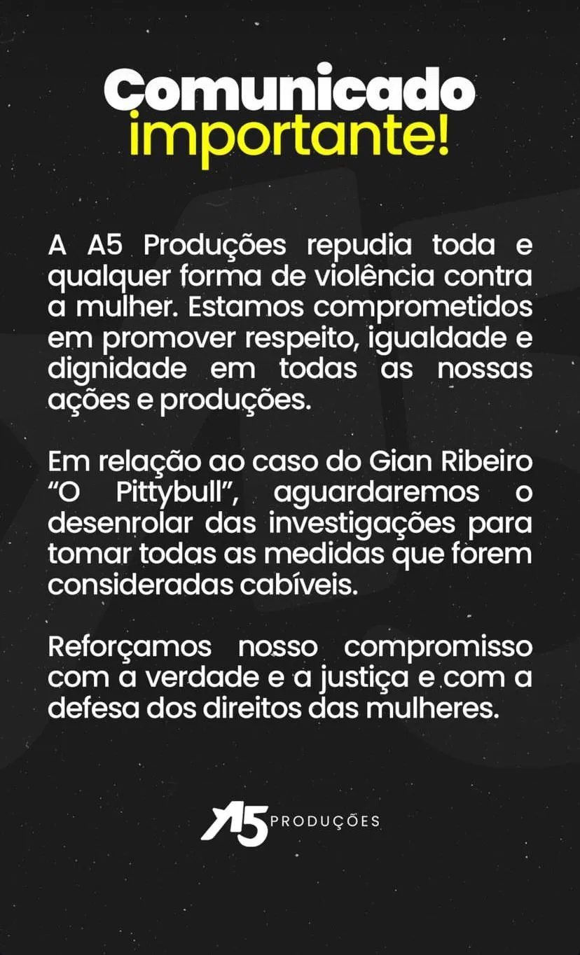 Nota da A5 Produções