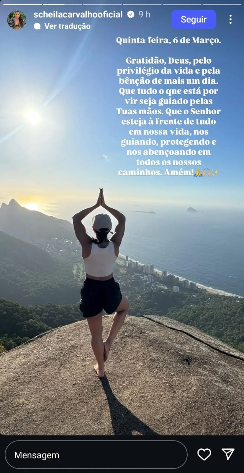 Story compartilhado por Scheila