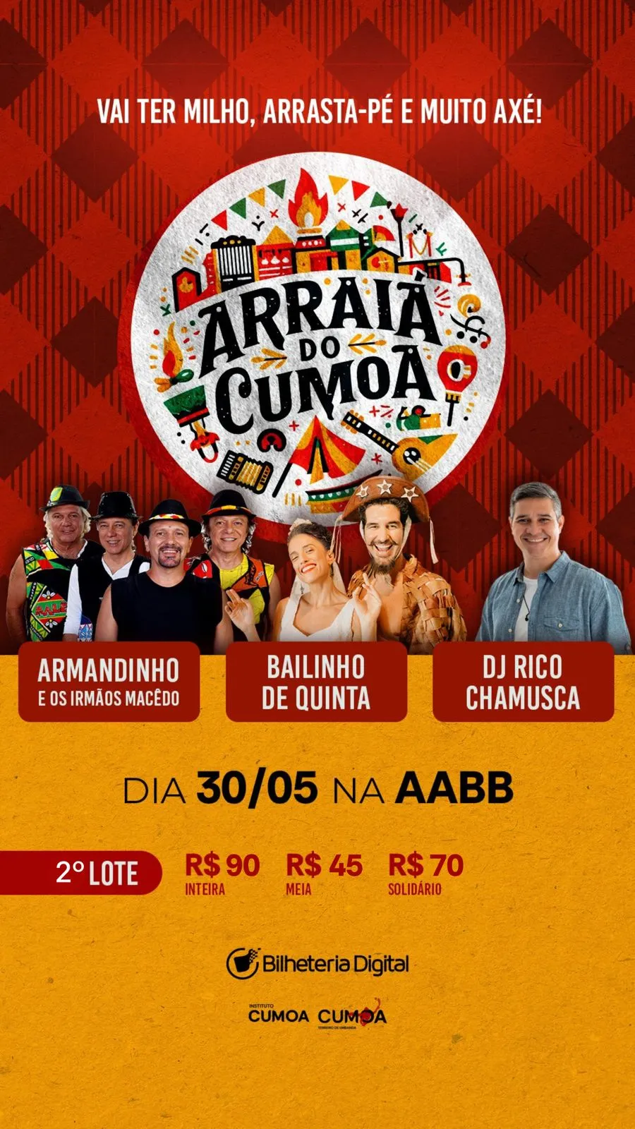 O Arraiá do Cumoa chega à sua segunda edição na próxima sexta-feira (30), a partir dás 19h