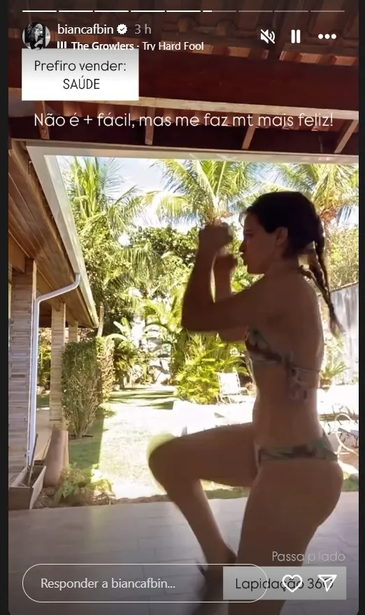 Imagem ilustrativa da imagem Bianca Bin exibe corpão de biquíni e solta indireta sobre Tigrinho