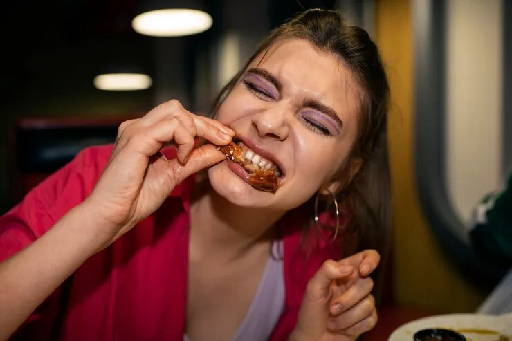 Nada de engolir a comida sem mastigar!