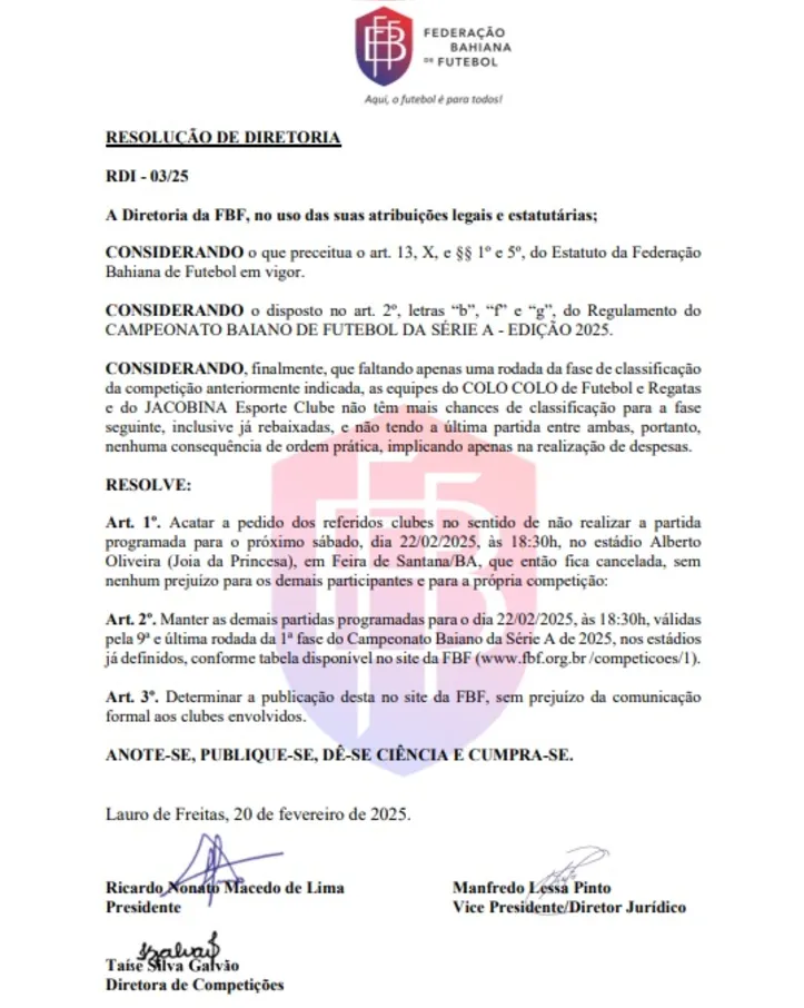 Documento de cancelamento do jogo