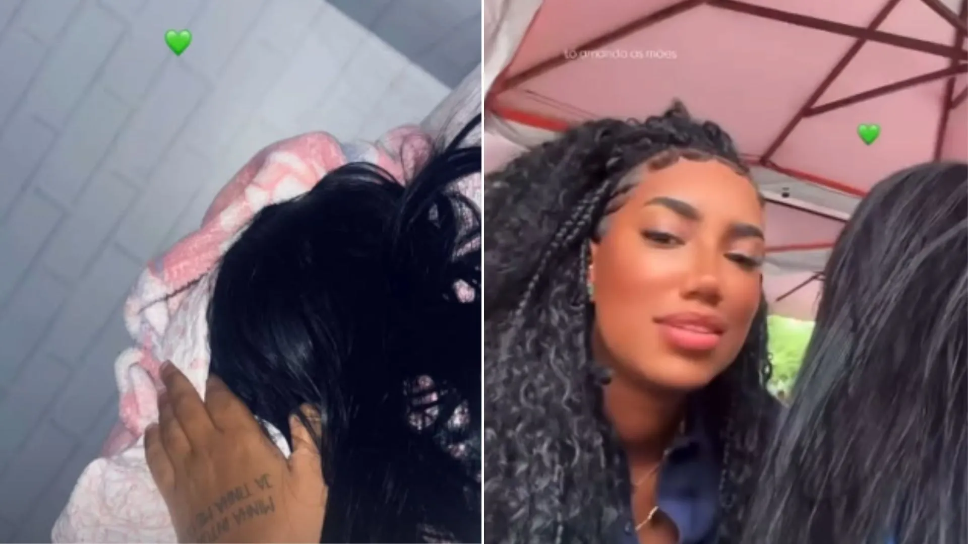 Gabriela Messy estava postando fotos e vídeos ao lado da morena misteriosa