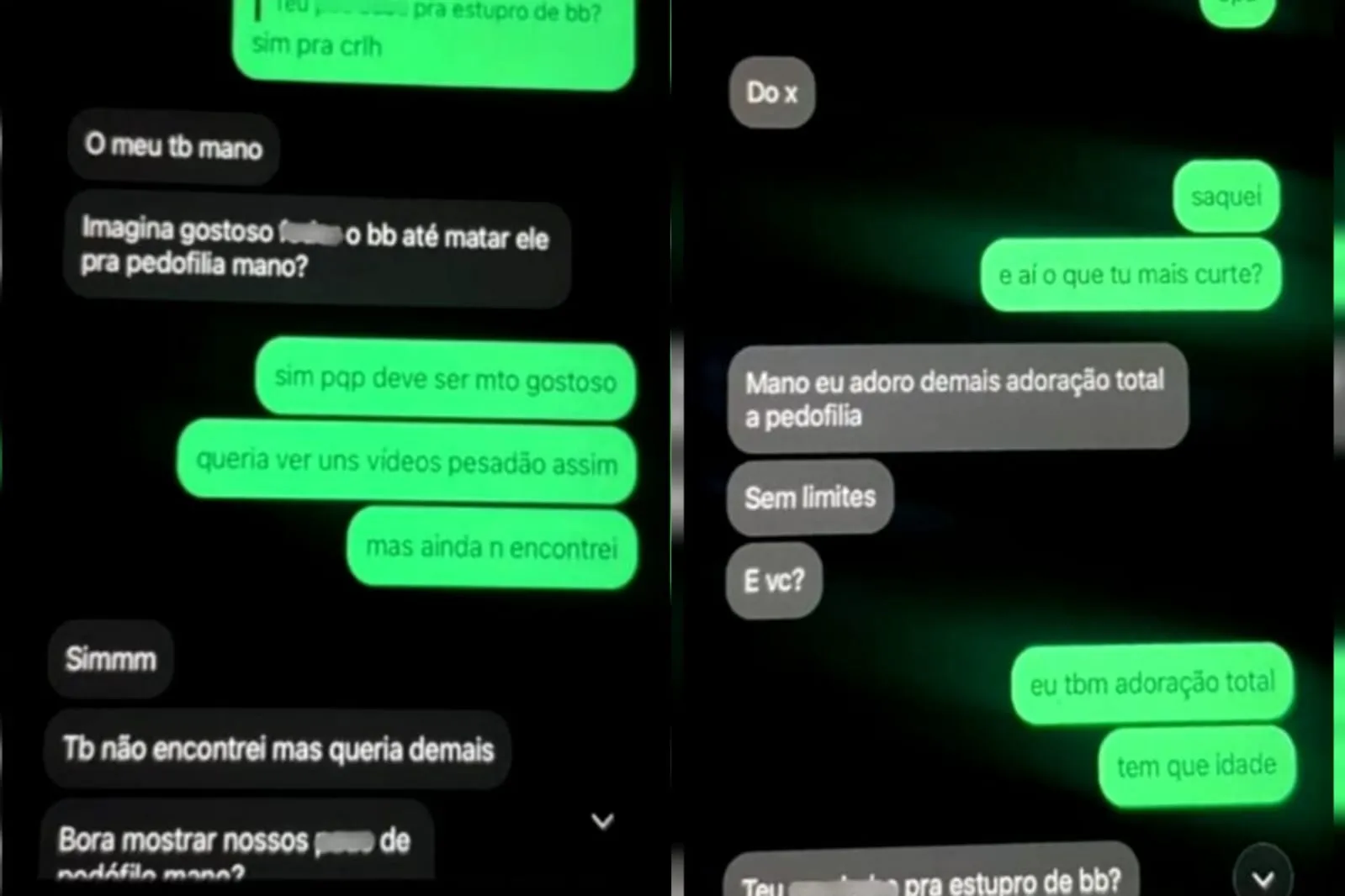 Conversas de cunho sexual foram encontradas no celular do suspeito