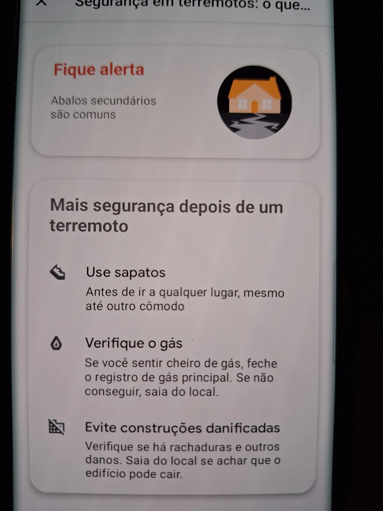 Mensagem orientava que as pessoas ficassem em alerta