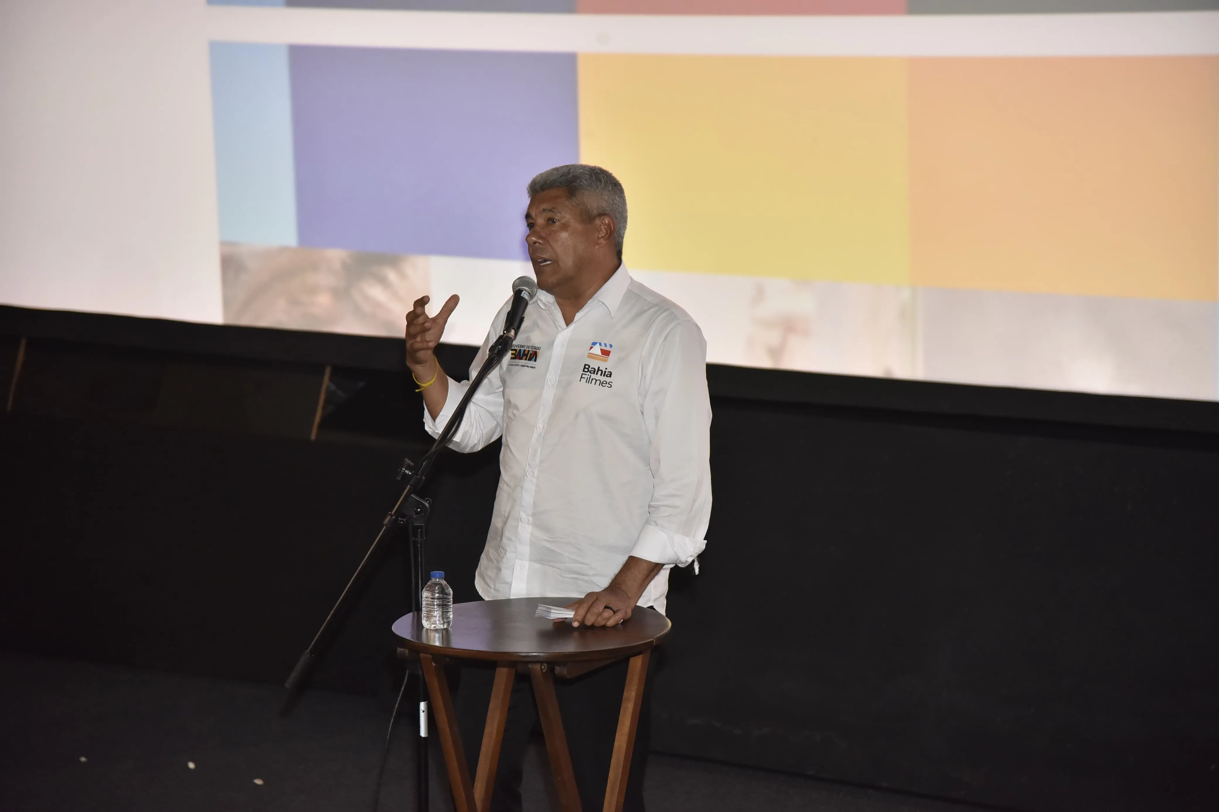 Jerônimo Rodrigues durante a cerimônia de lançamento da Bahia Filmes