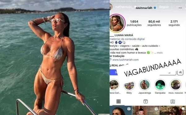 influencer Luana Mariá é chamada de "vagabunda"