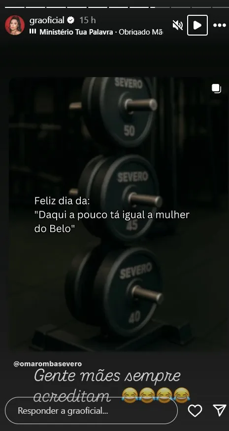 Imagem ilustrativa da imagem Quer voltar? Gracyanne reage à foto que a chama de mulher de Belo