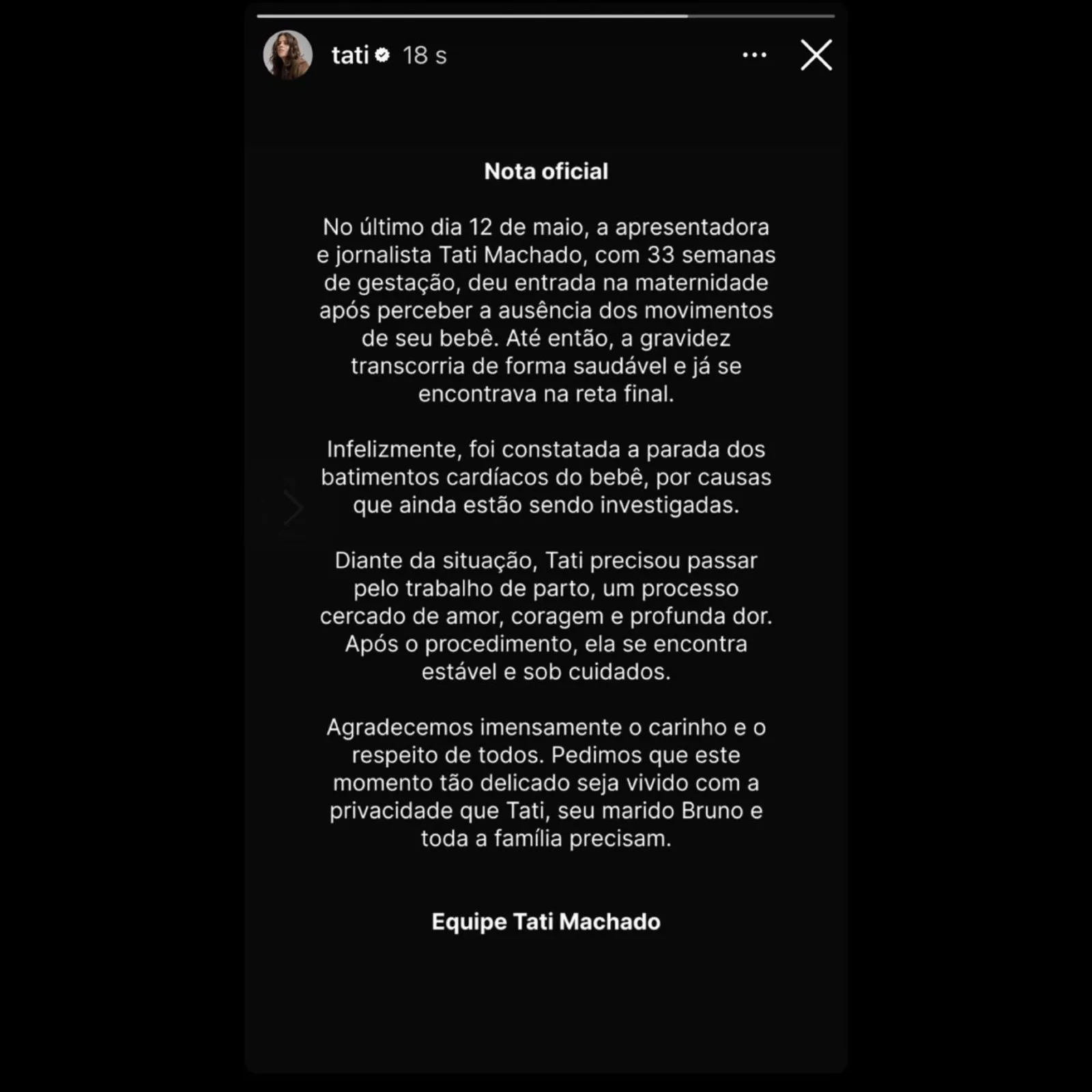 Tati Machado já estava com 33 semanas de gestação