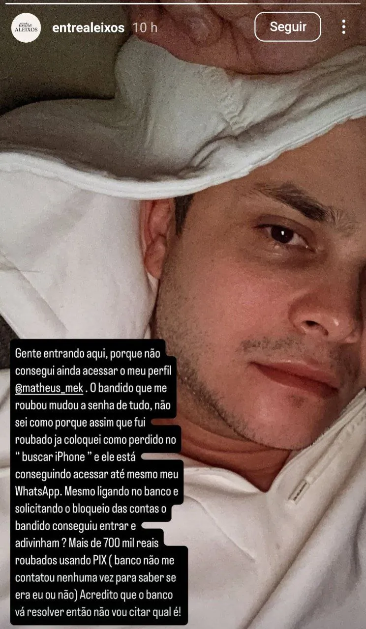 Imagem ilustrativa da imagem Após ser assaltado, sertanejo tem mais R$ 700 mil roubados