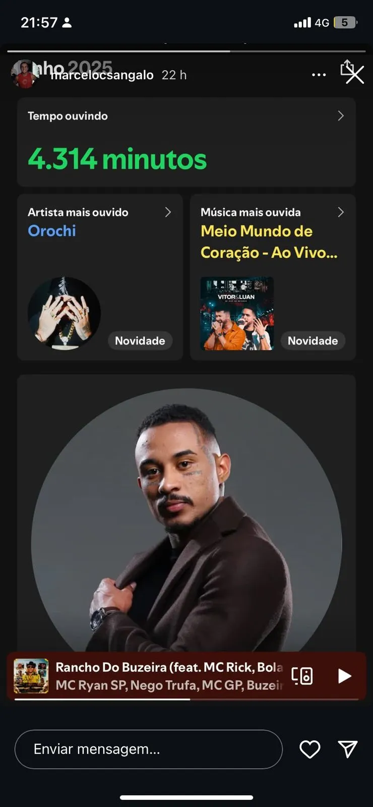 Print do Instagram de Marcelo Sangalo
