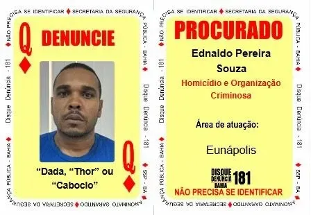 'Dadá' foi inserido no Baralho do Crime da SSP, ocupando a carta Dama de Ouros