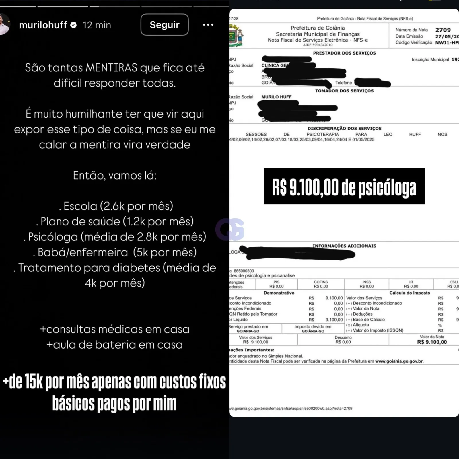 Imagem ilustrativa da imagem Murilo Huff rebate mãe de Marília Mendonça e expõe custos com filho