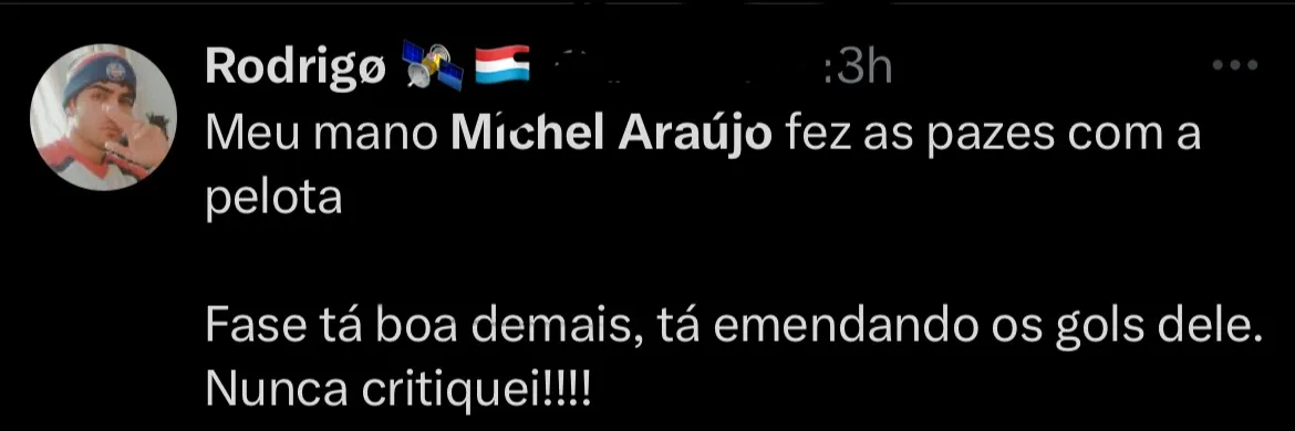 Torcedor ressalta valor de Michel Araújo no elenco