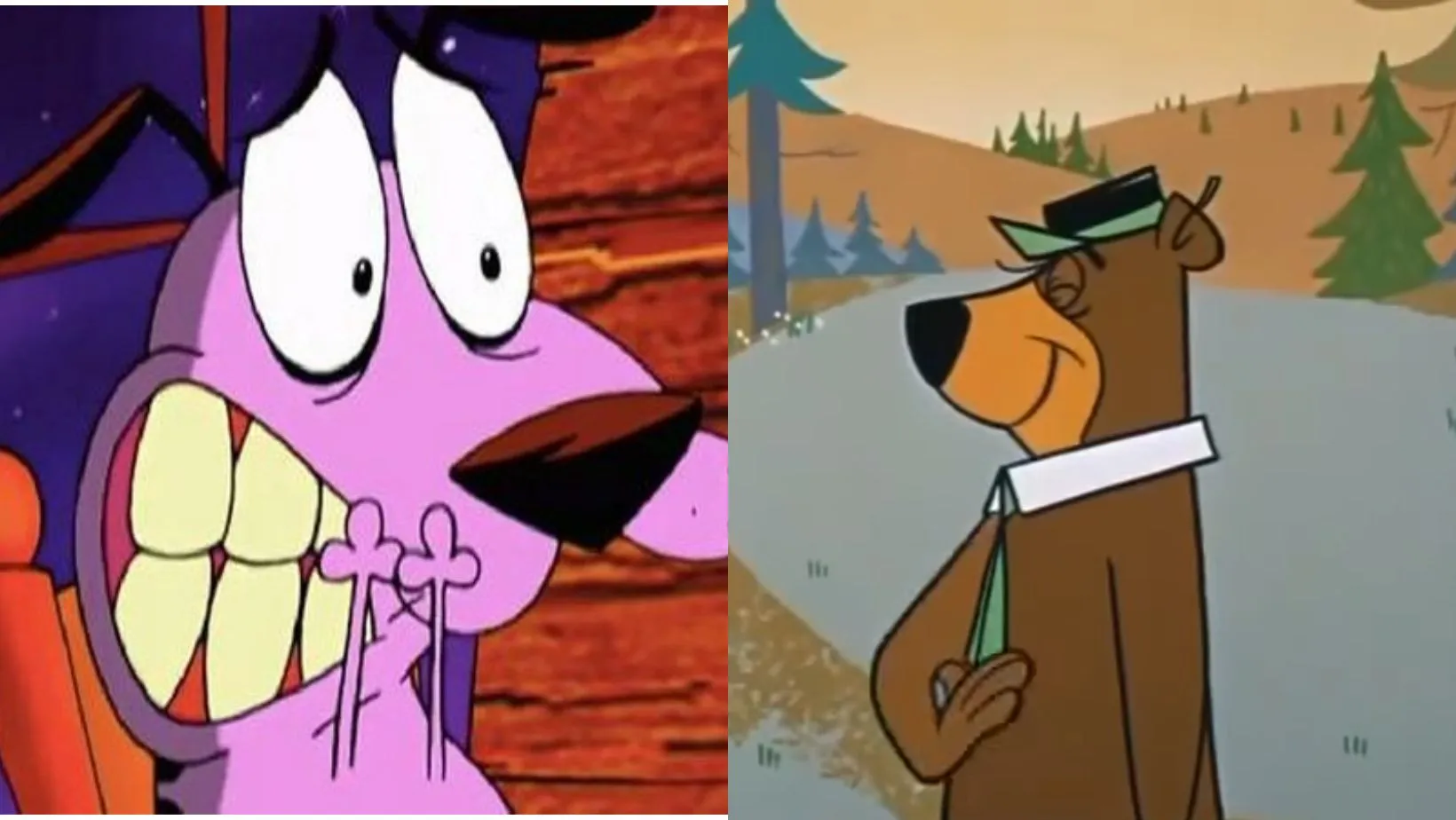 Coragem e Zé Colmeia são personagens de desenhos antigos