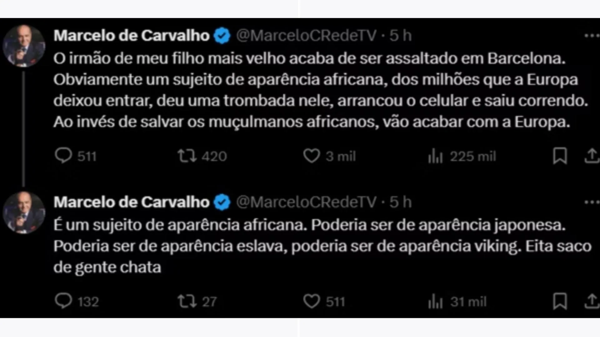 Imagem ilustrativa da imagem Dono da RedeTV! é acusado de racismo após fala polêmica na internet