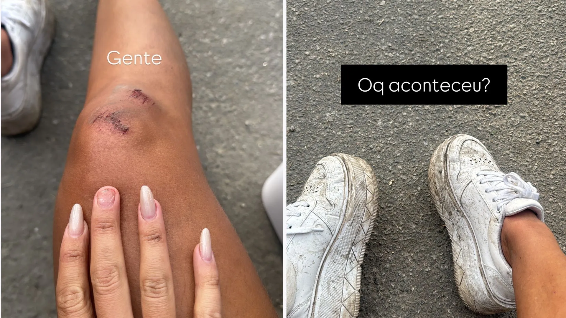 Rafa Moreira mostrou que até machucou o joelho durante o baile funk
