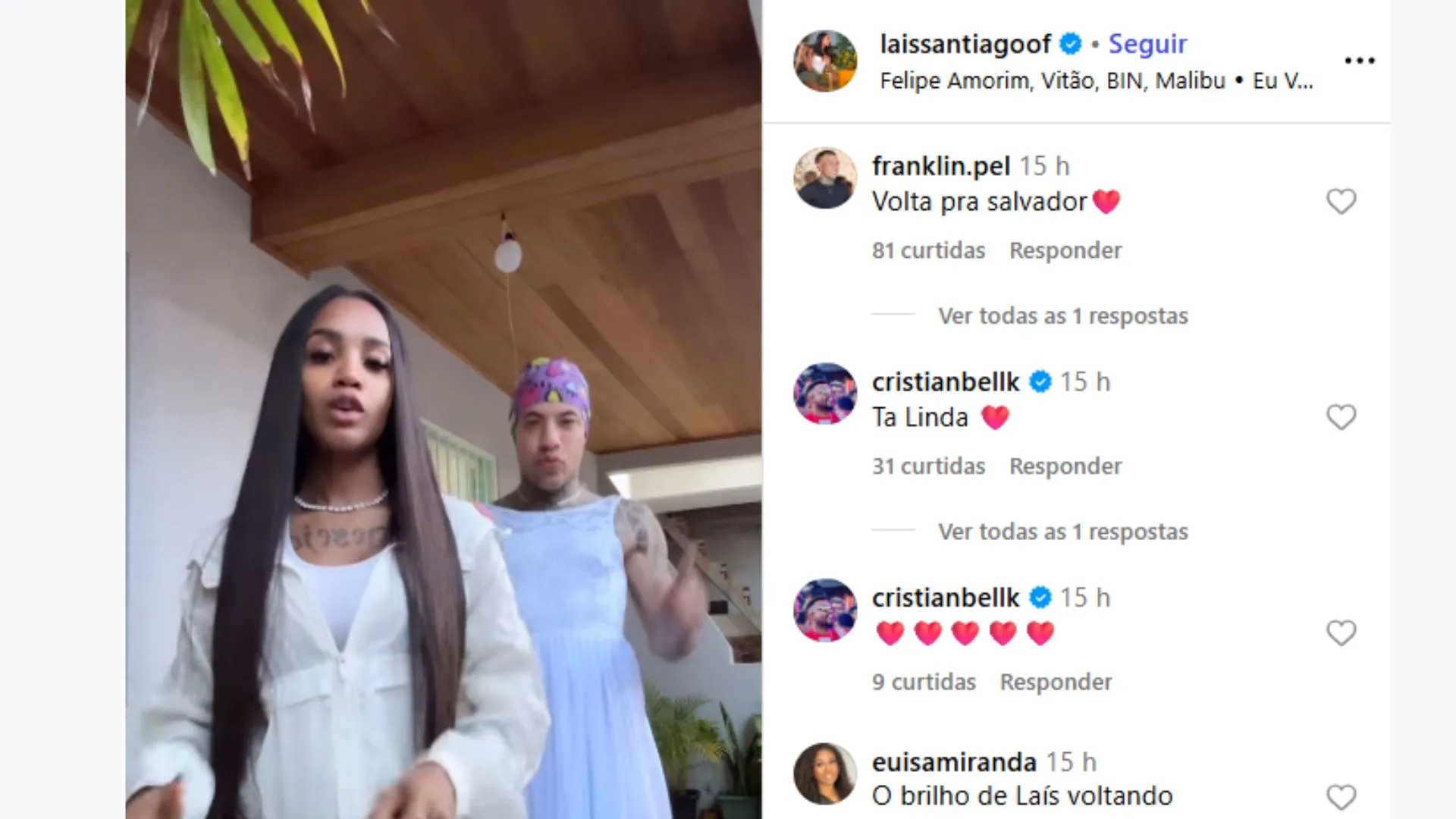 Imagem ilustrativa da imagem Laís Santiago recebe pedido surpreendente de Franklin Reis