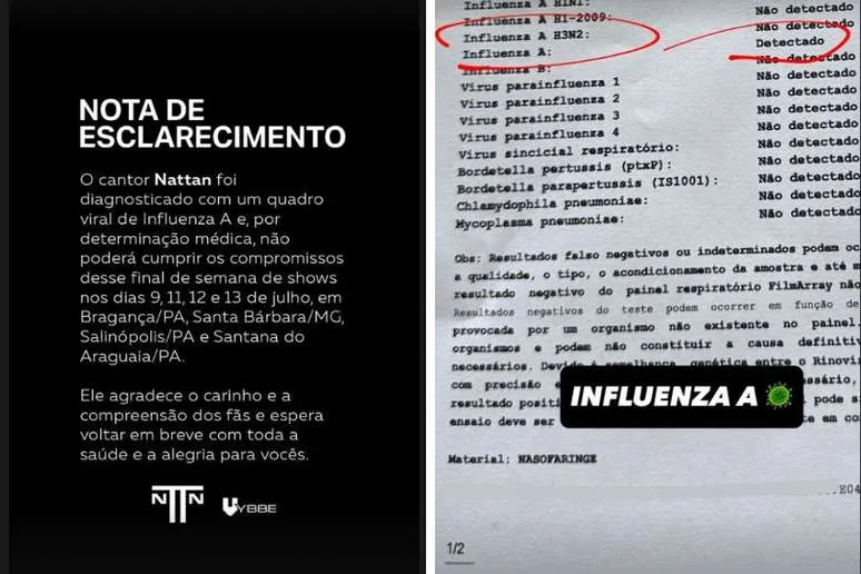 Publicação da redes sociais de Nattan